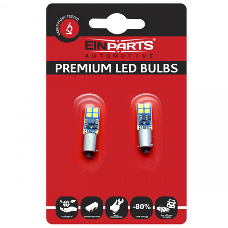 Żarówki LED Einparts H6W 3030 8 SMD canbus 12V białe