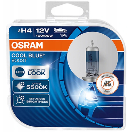 Żarówki halogenowe Osram Cool Blue Boost 5500K H4 12V 90/100W komplet