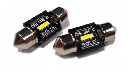 Żarówki LED AMiO C5W C10W canbus 12/24V 31mm 5600K komplet