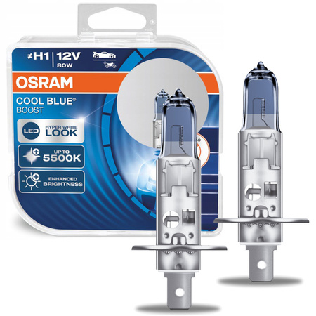 Żarówki halogenowe Osram Cool Blue Boost 5500K H1 12V 80W komplet
