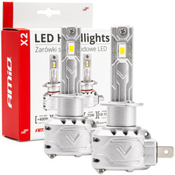 Żarówki ledowe AMiO H1 LED X2 CANBUS 72W 6500K komplet