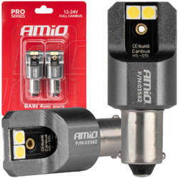 Żarówki led AMiO T4W Full Canbus BA9S 12/24V komplet