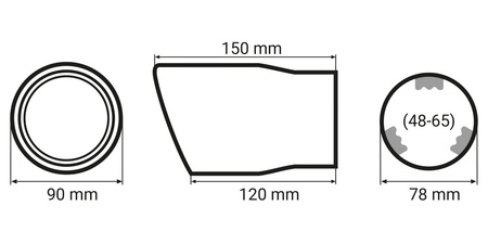 Końcówka tłumika AMiO MT 007BLC z chromu