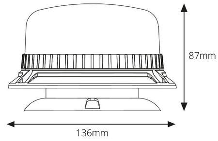 Lampa ostrzegawcza AMiO R65 R10 36LED 12/24V IP56