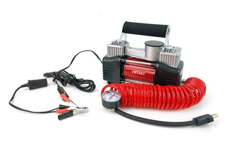 Kompresor samochodowy dwutłokowy AMiO 12V 10 BAR 150 PSI