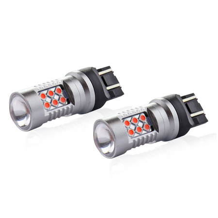 Żarówki LED AMiO 24SMD 3030 1157 T20 WR21/5W 12V/24V komplet