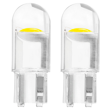 Żarówki LED AMiO T10 W5W COB HPC 12V Clear white komplet