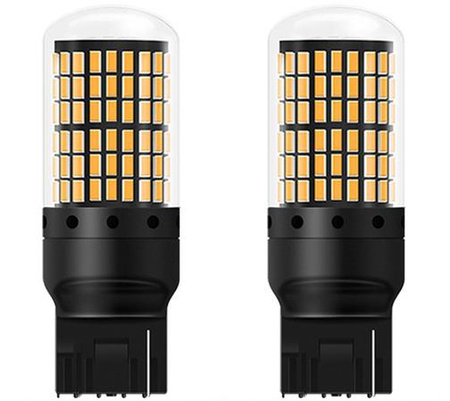 Żarówki LED WY21W W3x16d canbus 12V 144 SMD pomarańczowe