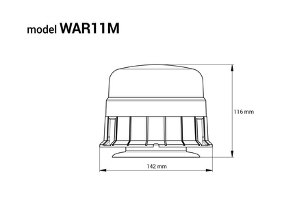 Lampa ostrzegawcza AMiO WAR11M 12/24V R10 IP56