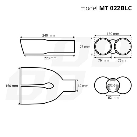 Końcówka tłumika MT 022BLC