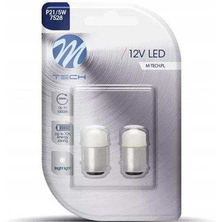 Żarówki M-Tech P21/5W LED WHITE 9SMD 3014 komplet