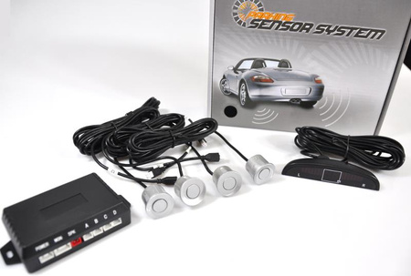 Czujnik parkowania z wyświetlaczem M-Tech 4 sensory srebrny