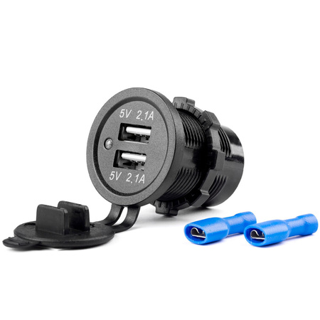 Ładowarka samochodowa AMiO USB 12/24V