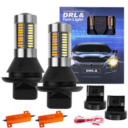 Żarówki DRL LED 2w1 z kierunkowskazem 66 SMD WY21W W3x16d