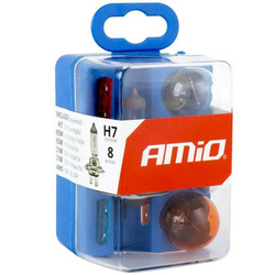 Zestaw żarówek AMiO H7 12V 8 elementów