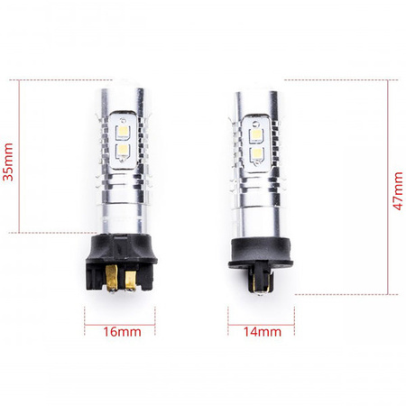 Żarówki LED Einparts PW24W 10 SMD 12V 6000K zestaw