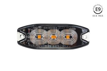 Lampa błyskowa płaska AMiO 3x3W LED R65 R10 12/24V IP67