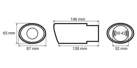 Końcówka tłumika chromowana AMiO MT 003
