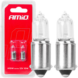 Żarówki AMiO H10W 12V 10W BA9S komplet