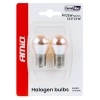 Żarówki halogenowe AMiO PY21W 12V 21W BAU15S Amber z chromowaną powłoką