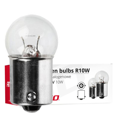 Żarówki AMiO R10W BA15s 12V 10W komplet