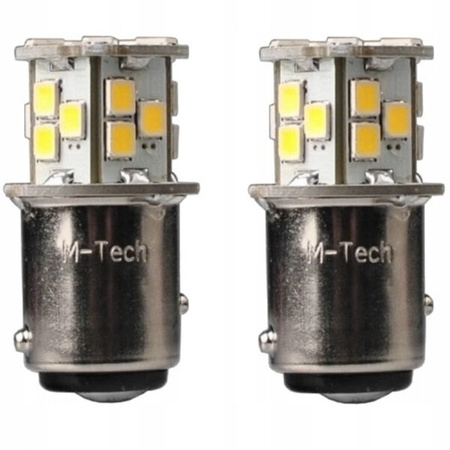 Żarówki ledowe M-Tech P21/5W białe 21SMD 2835 komplet