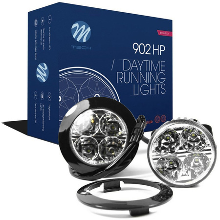 Światła do jazdy dziennej M-Tech fi 90 mm 4 LED 6-32V RL00 automat