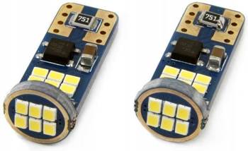 Żarówki LED W5W T10 canbus 18 SMD 12V białe