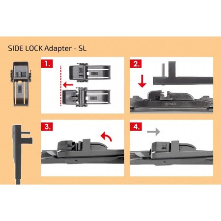 Adaptery do wycieraczek samochodowych ALCA / HEYNER - T2 Side Lock