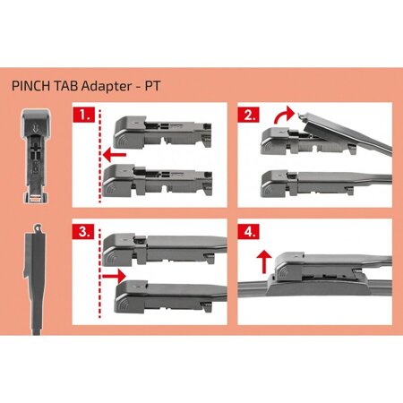 Adaptery do wycieraczek samochodowych ALCA / HEYNER - T4 Pinch Tab