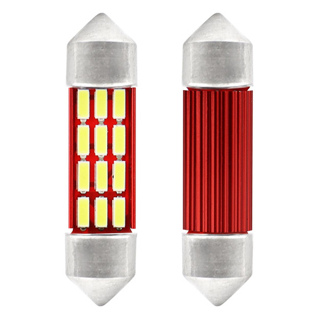 Żarówki C5W SV8.5 12/24V 36mm Canbus 12 SMD, białe