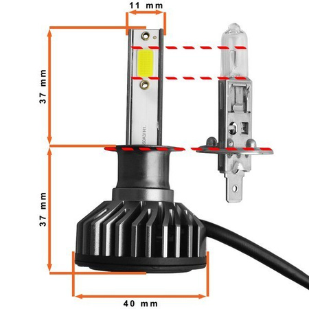 Żarówki LED H1 6000K Bridgelux
